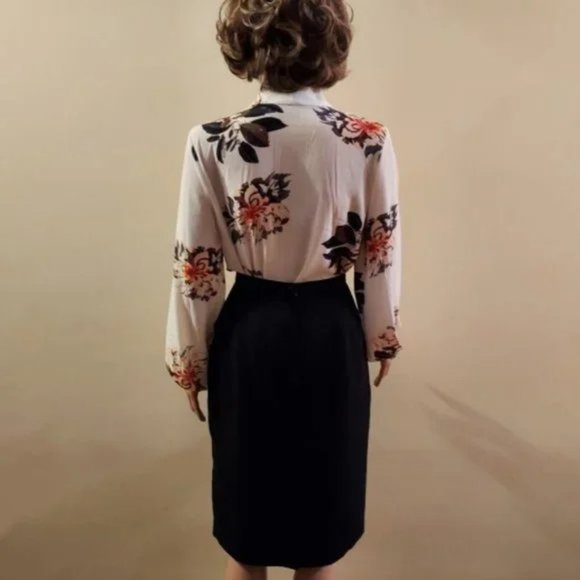 Vintage Meg Allen by Liz Claiborne Black Pencil Skirt Size 6 NWOT - Picture 3 of 6